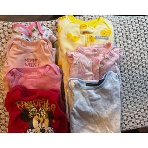 Baby Girl 7-Piece Onesie and Sleeper Set Pink Yellow 3-6M Cotton